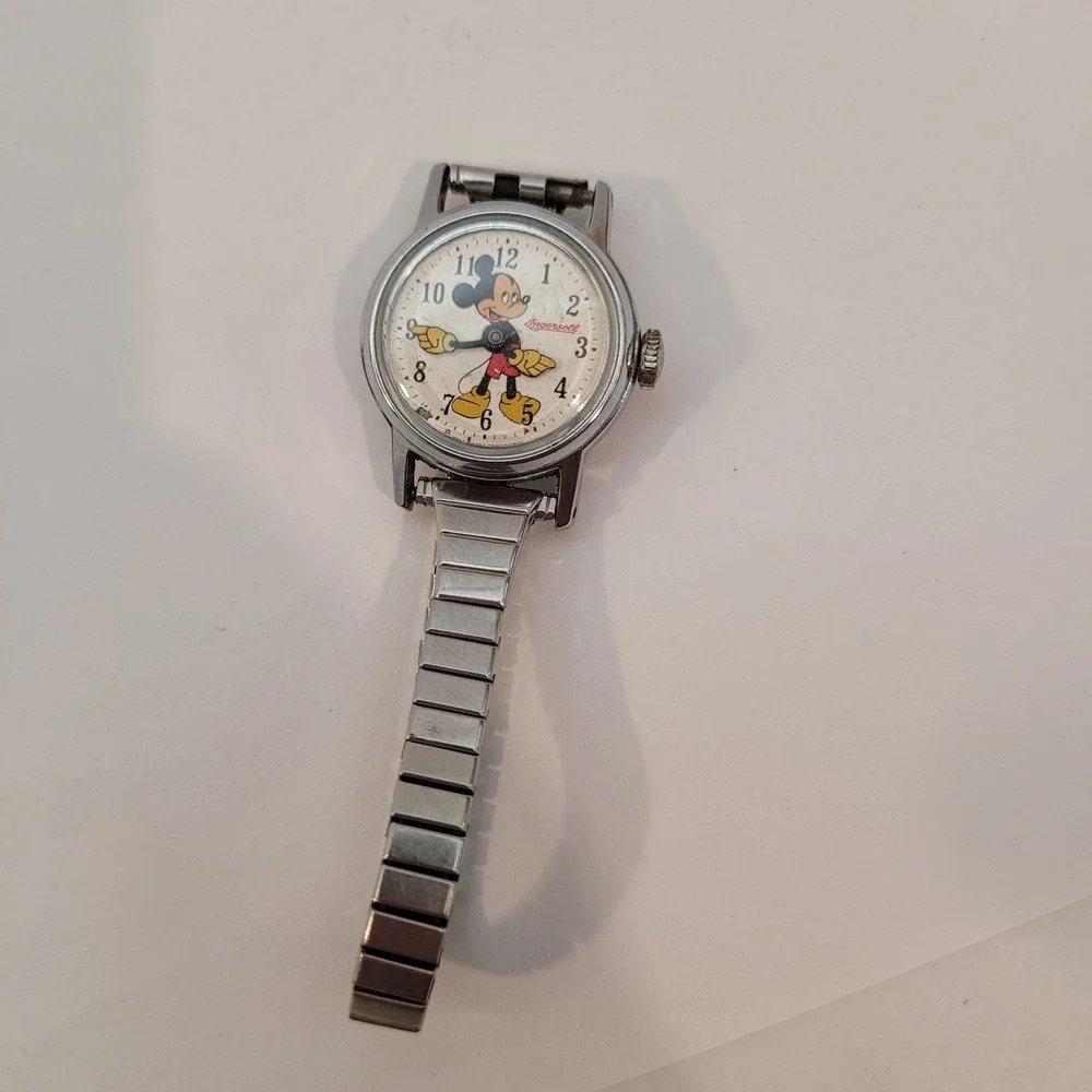 Timex Ingersoll Mickey Mouse Watch Spare Repair Vintage Manual Wind Speidel Band